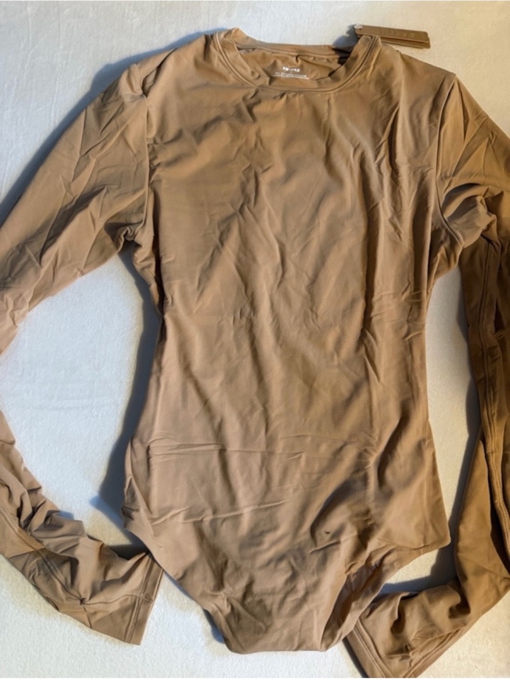 SKIMS Long Sleeve Tan Bodysuit